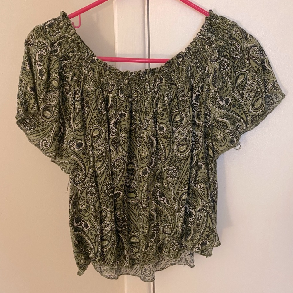 Paisley Off the Shoulder top